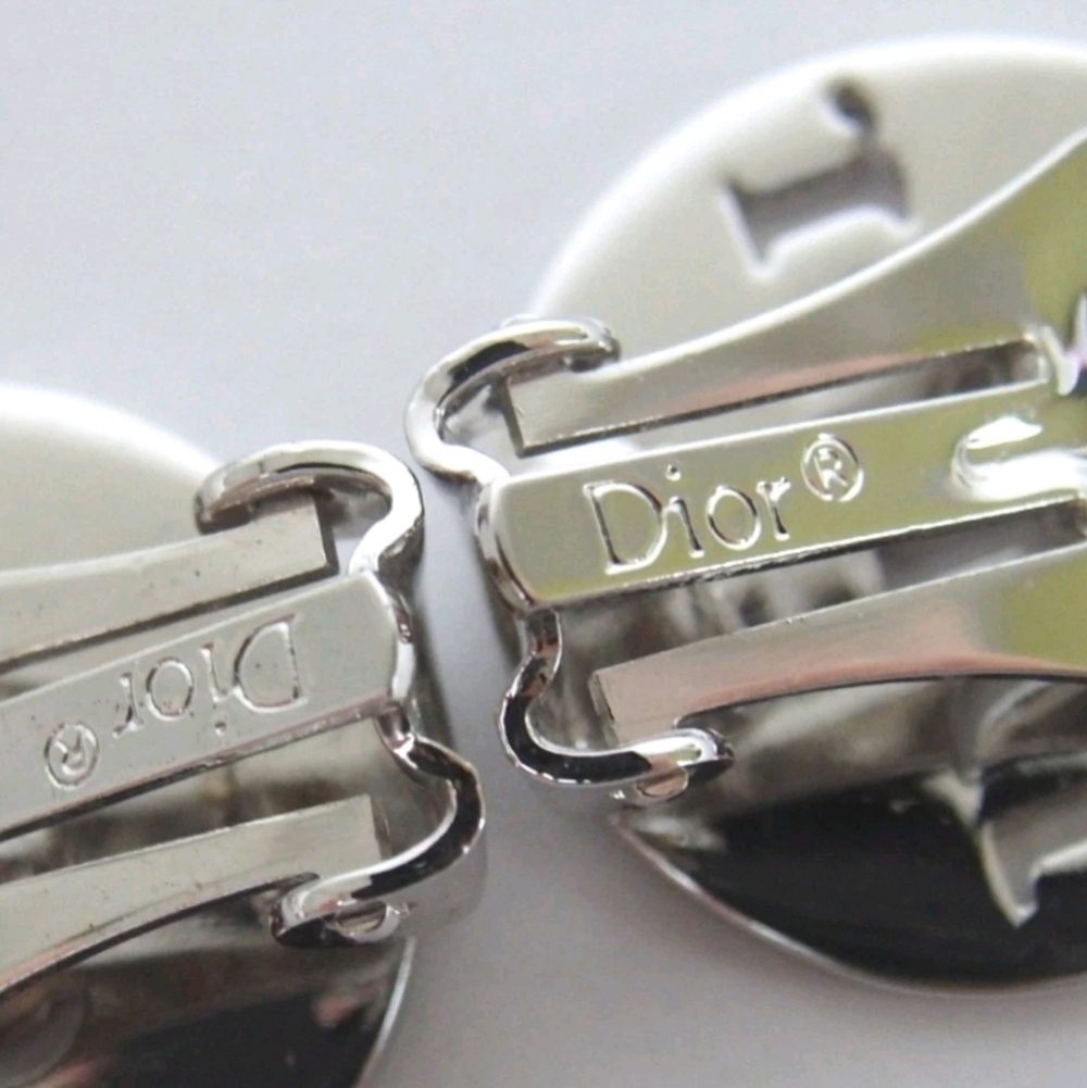 Dior Silver Logo Clip On Earrings - Picture 8 of 8
